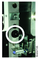 Management enclosure rail, front, screw